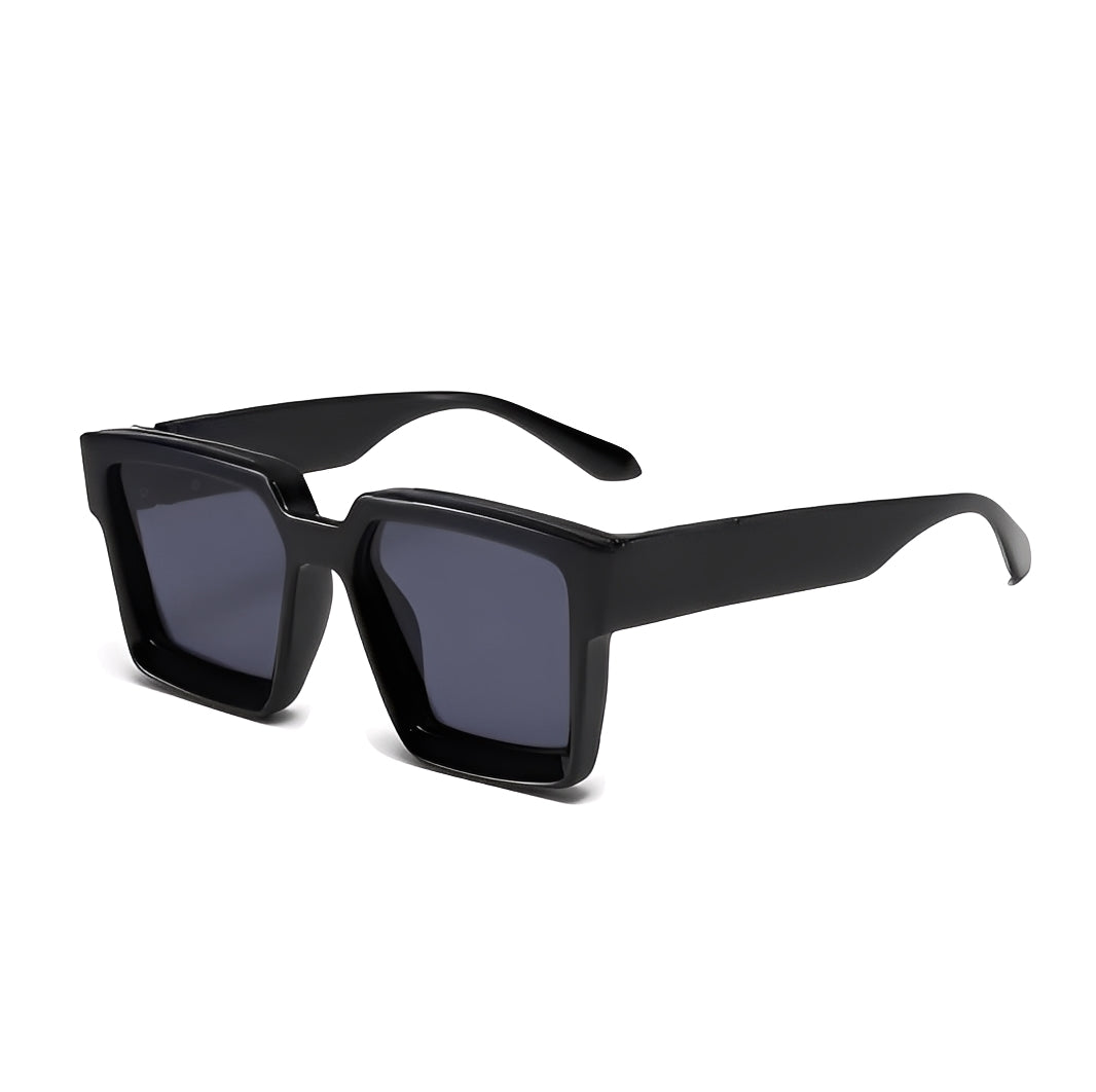 Mens Millionaire Style Sunglasses Oversized Rapper All Black Iconic Celeb Square Retro Hip Hop Shades Glasses