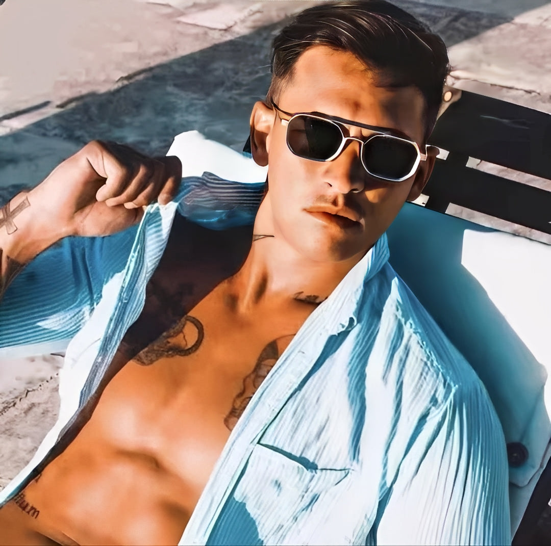 Hexagon Sunglasses, Retro Vintage Design, Silver Alloy Frame, Oversized Polygon Lenses, Polarised, Unisex