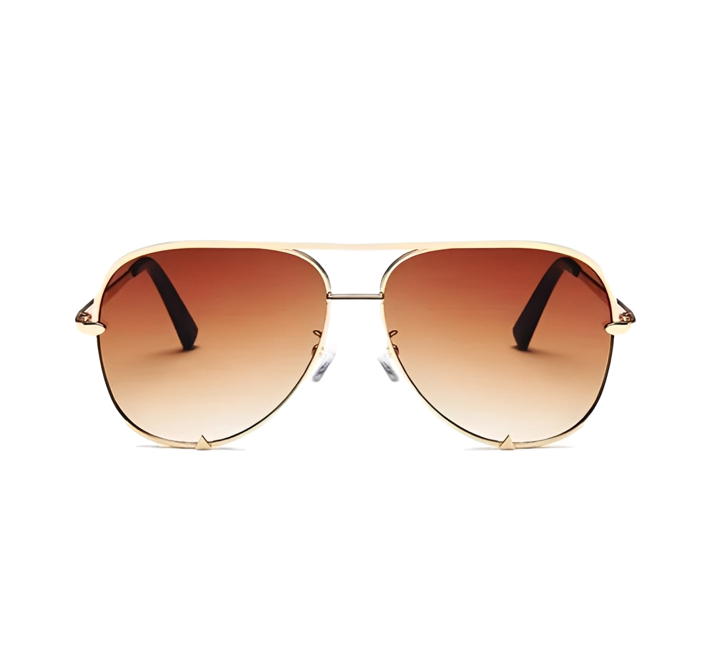Gradient Brown Aviators Alloy Gold Frame Women Ladies Mens Sunglasses Lightly Tinted Tan Lens Retro Sun Glasses Ibiza Festival