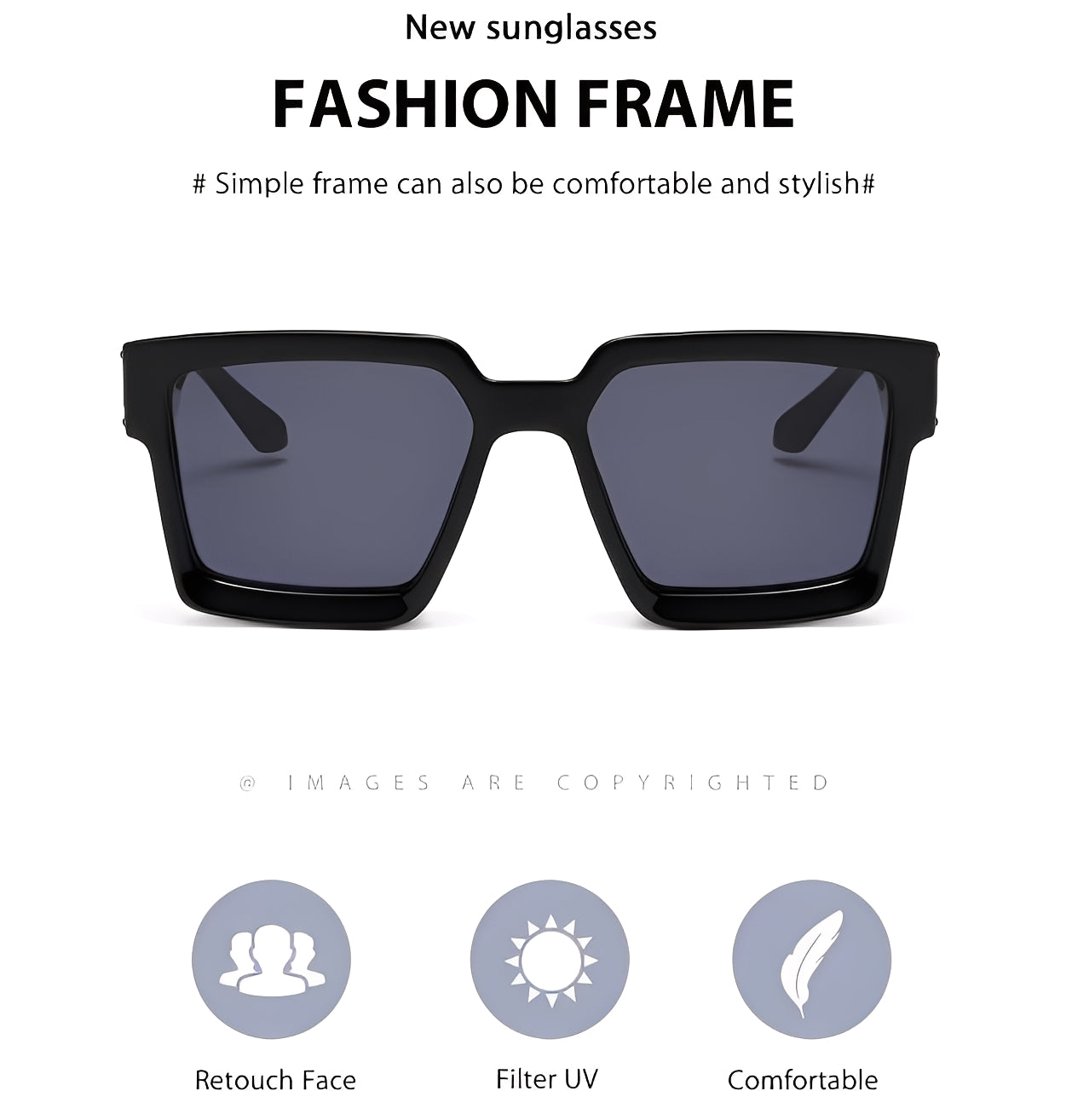 Mens Millionaire Style Sunglasses Oversized Rapper All Black Iconic Celeb Square Retro Hip Hop Shades Glasses