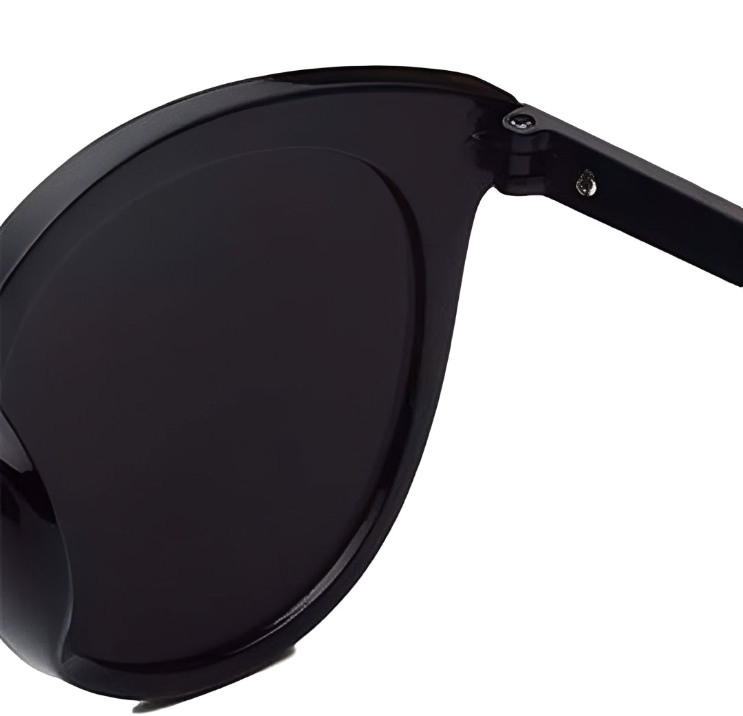 Oversized Lightweight Celeb Cateye Sunglasses for Women Ladies Silver Dark Mirrored Cat Eye Vintage Sun Glasses Circle Lens