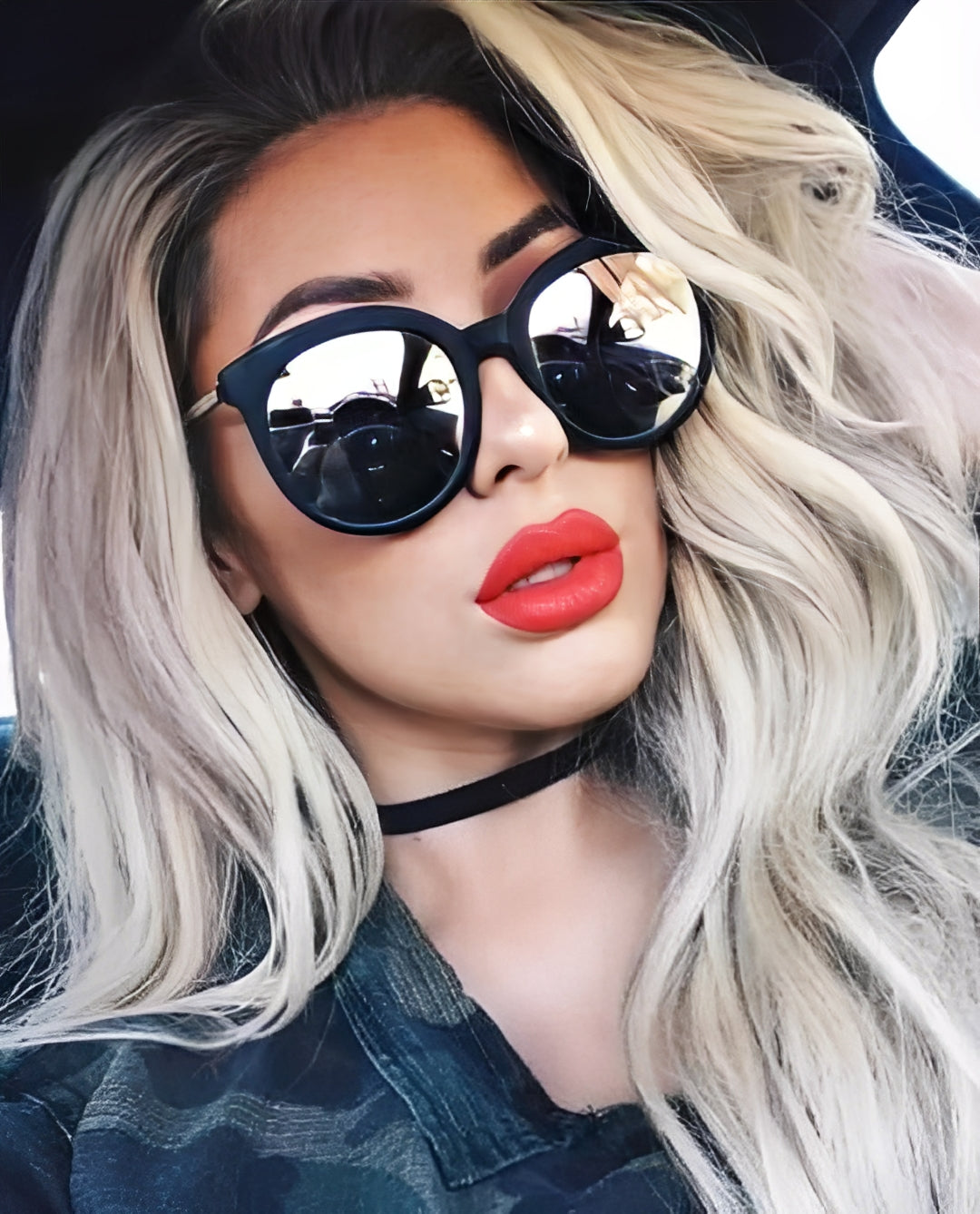 Oversized Lightweight Celeb Cateye Sunglasses for Women Ladies Silver Dark Mirrored Cat Eye Vintage Sun Glasses Circle Lens