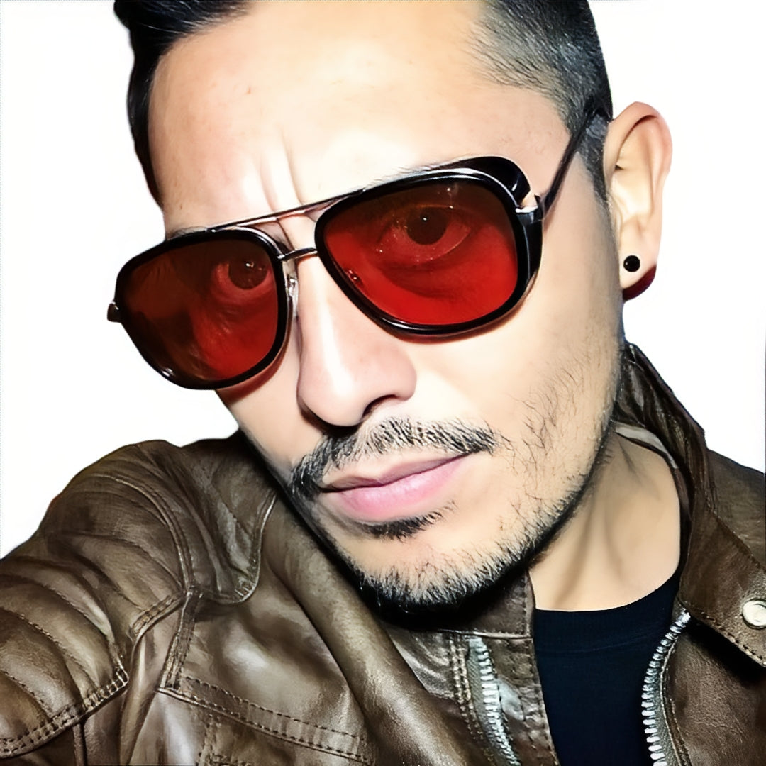 Tony Stark Glasses/Iron Man Sunglasses Matsuda Steampunk Side Shield Goggles Celeb Unisex Oversized Retro Vintage Trending