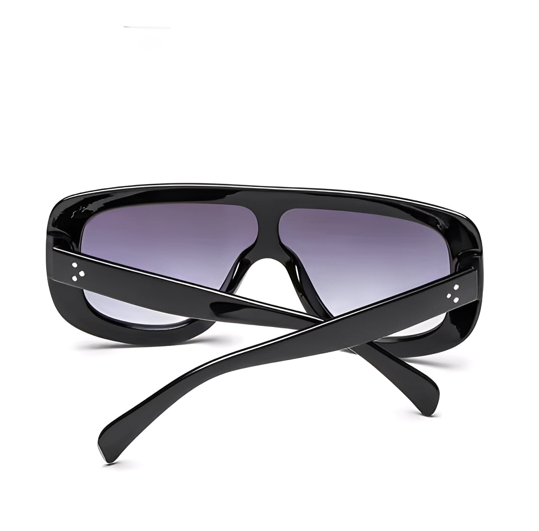 Oversized Feminine Black Cyclops Browline Sunglasses Trending 2025 Chic Chunky Frame Single Lens