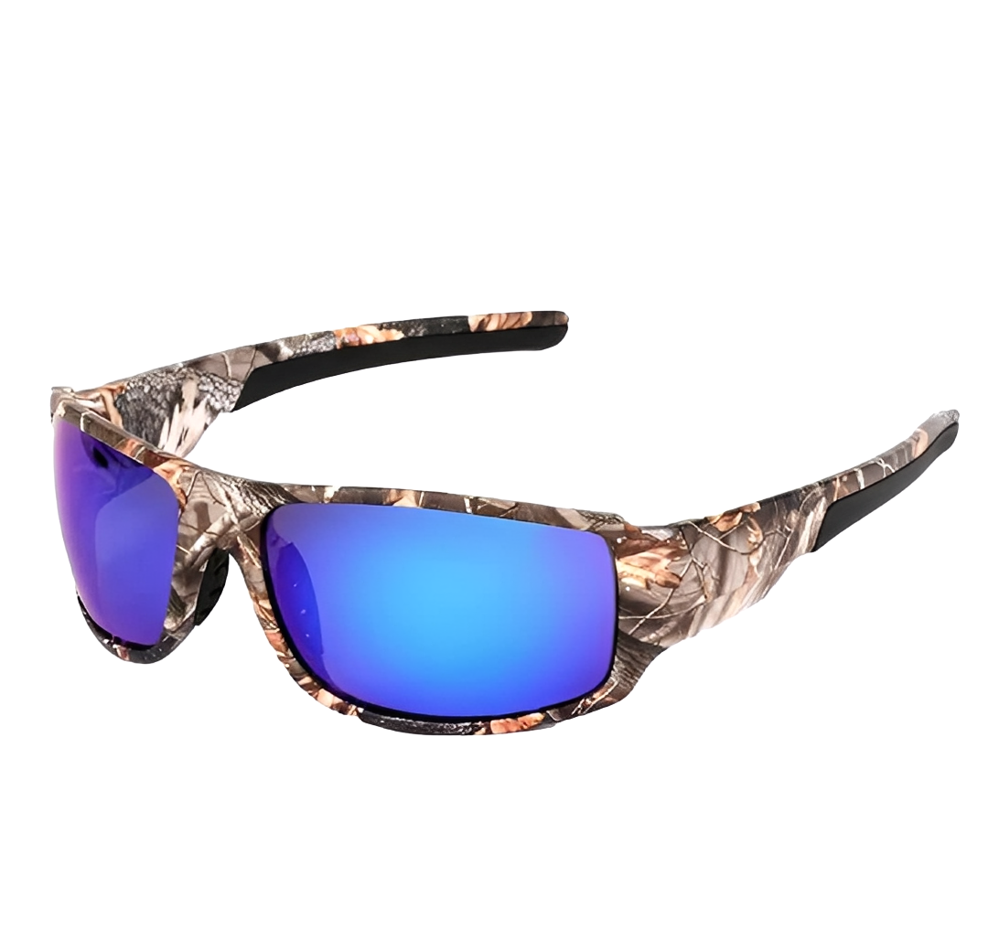 Blue Mirror Carp Fishing Glasses Camo Angling Goggles/Unisex Camouflage Outdoor Sports Eye-wear
