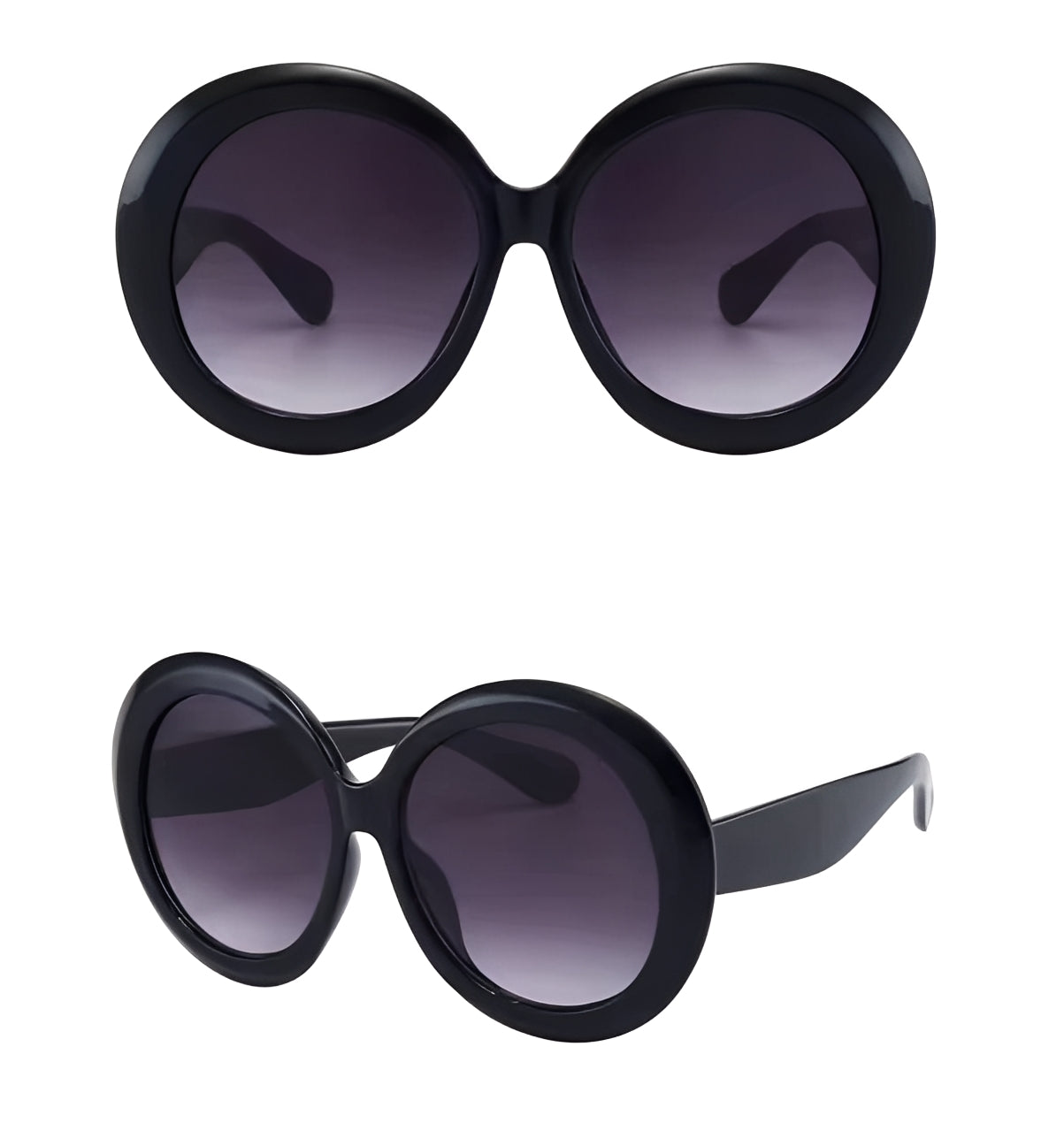 Oversized Celebrity Circle Sunglasses Huge Round Frame for Women Lightly Tinted dark to Grey Lens