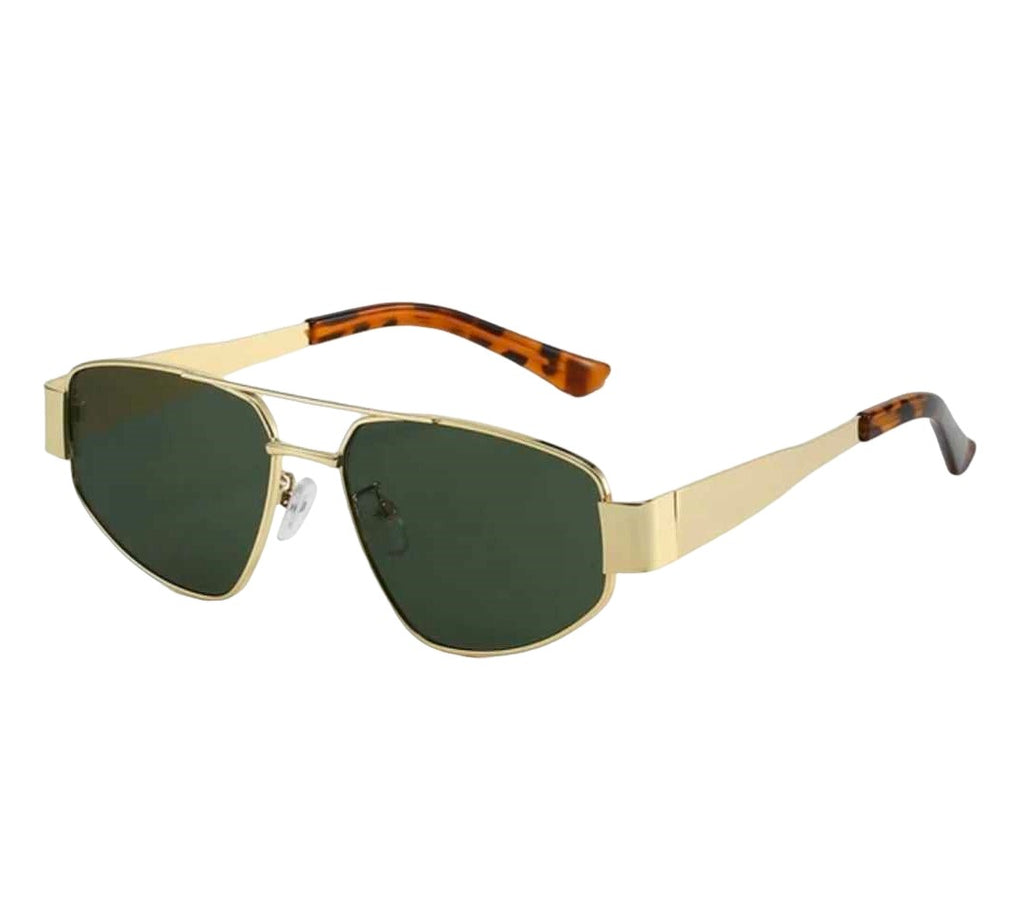 Slim Cateye Designer Smoke Green Lens Sunglasses, Leopard Print Frame, Double Bridge, Angled Geometric Shape, 2025 Fashion for Women or Men