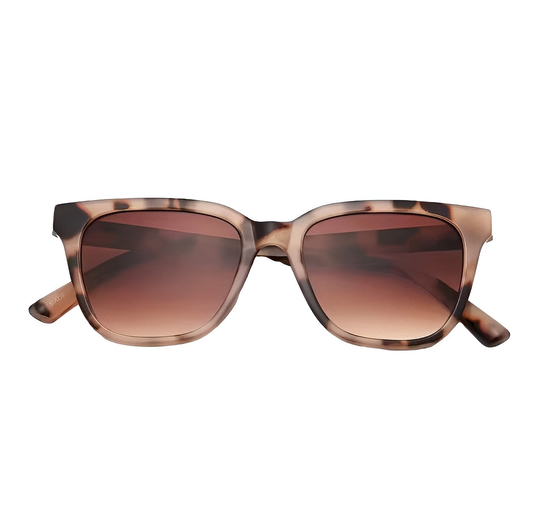 Square Tortoiseshell Sunglasses, Gradient Brown Lens, Vintage Style Leopard Frame Wayfarer Design