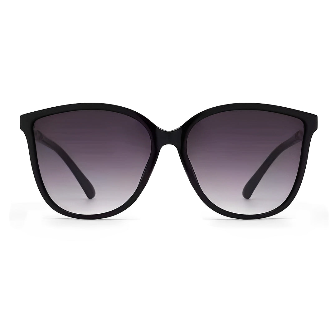 Feminine Elegant Luxury Sunglasses Gradient Black Cateye Sunglasses Marilyn Oversized Designer 1950's Cat Eye Celeb Retro Vintage Gold Detail Oversize Frame Lightly Tinted