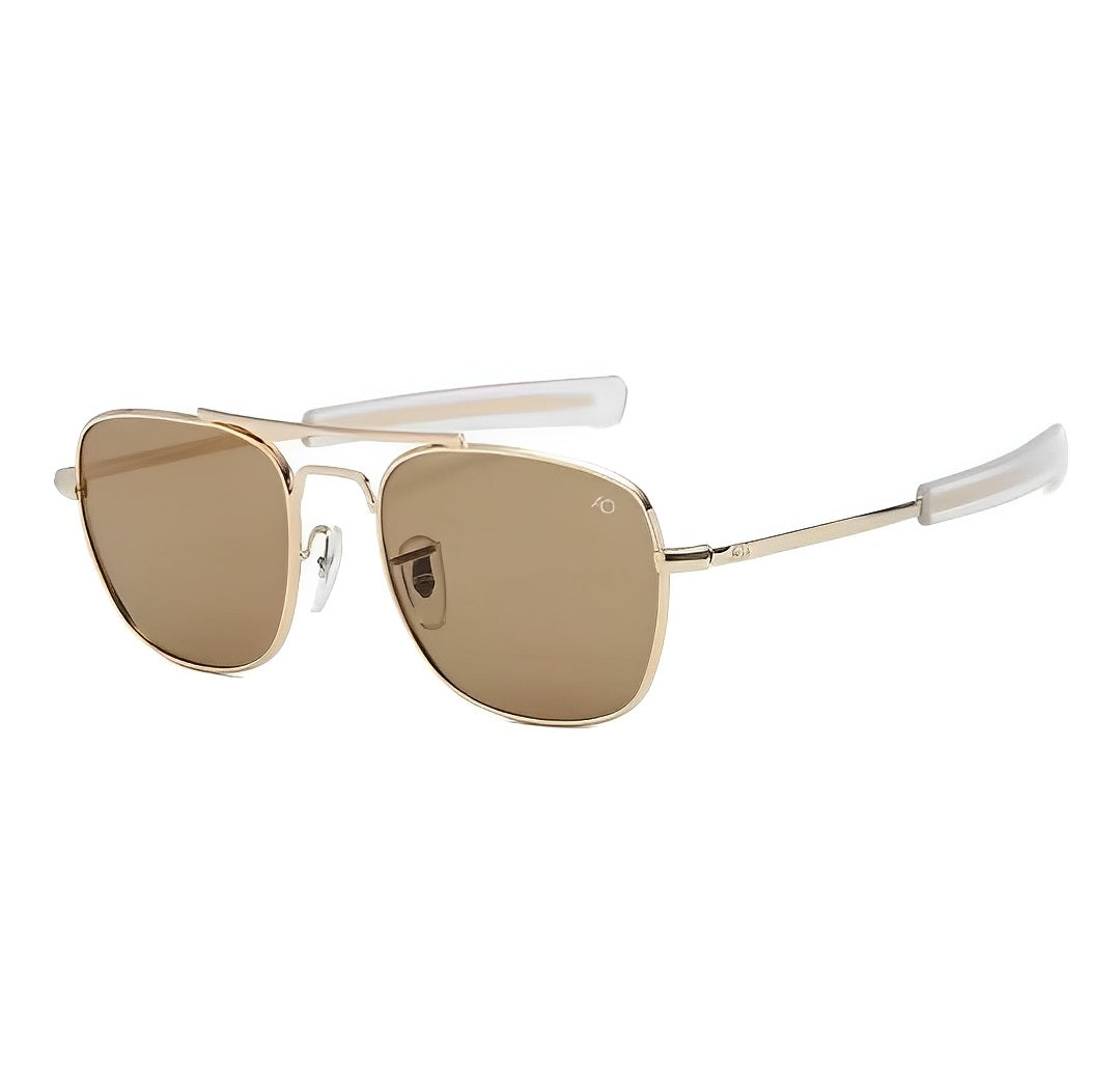 Rimless Brown Tint Gradient Sunglasses for Men Women Celeb Style Gold Half Rim Strong Frame Glasses