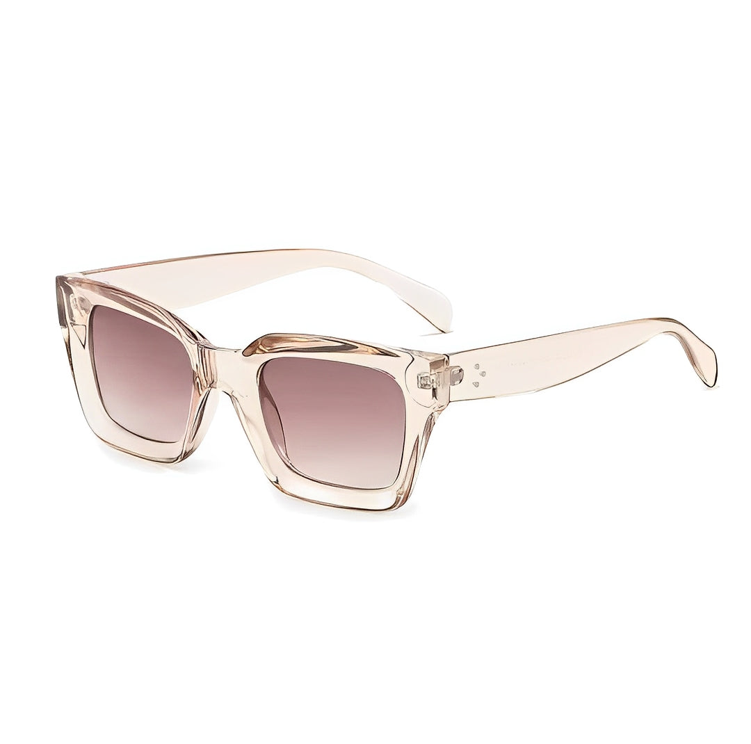 Womens Champagne Gold Square Cateeye Butterfly Bold Glamorous Designer Style Sunglasses 1950's Retro Graident Tan Teal Brown Lens Rectangular Cat Eye Glasses ASIN: B0F2J6B2VW