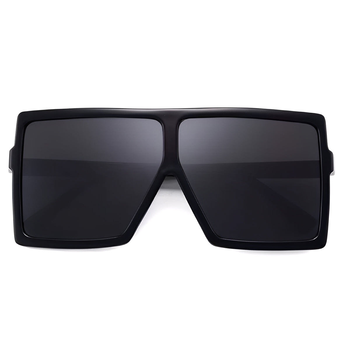 Oversized Celeb Flattop Shield Sunglasses Single Lens Visor Glasses for Women Mens Big Square Wrap Frame Black Grey Lens