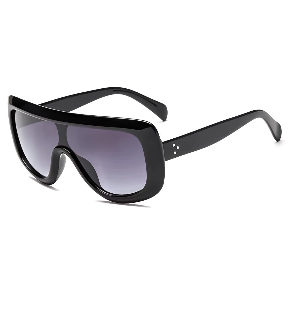 Oversized Feminine Black Cyclops Browline Sunglasses Trending 2025 Chic Chunky Frame Single Lens