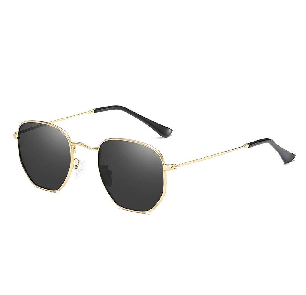 Gold Alloy Frame Hexagonal Geometric Sunglasses for Men Women Classic Style Brand Fashion Eyewear