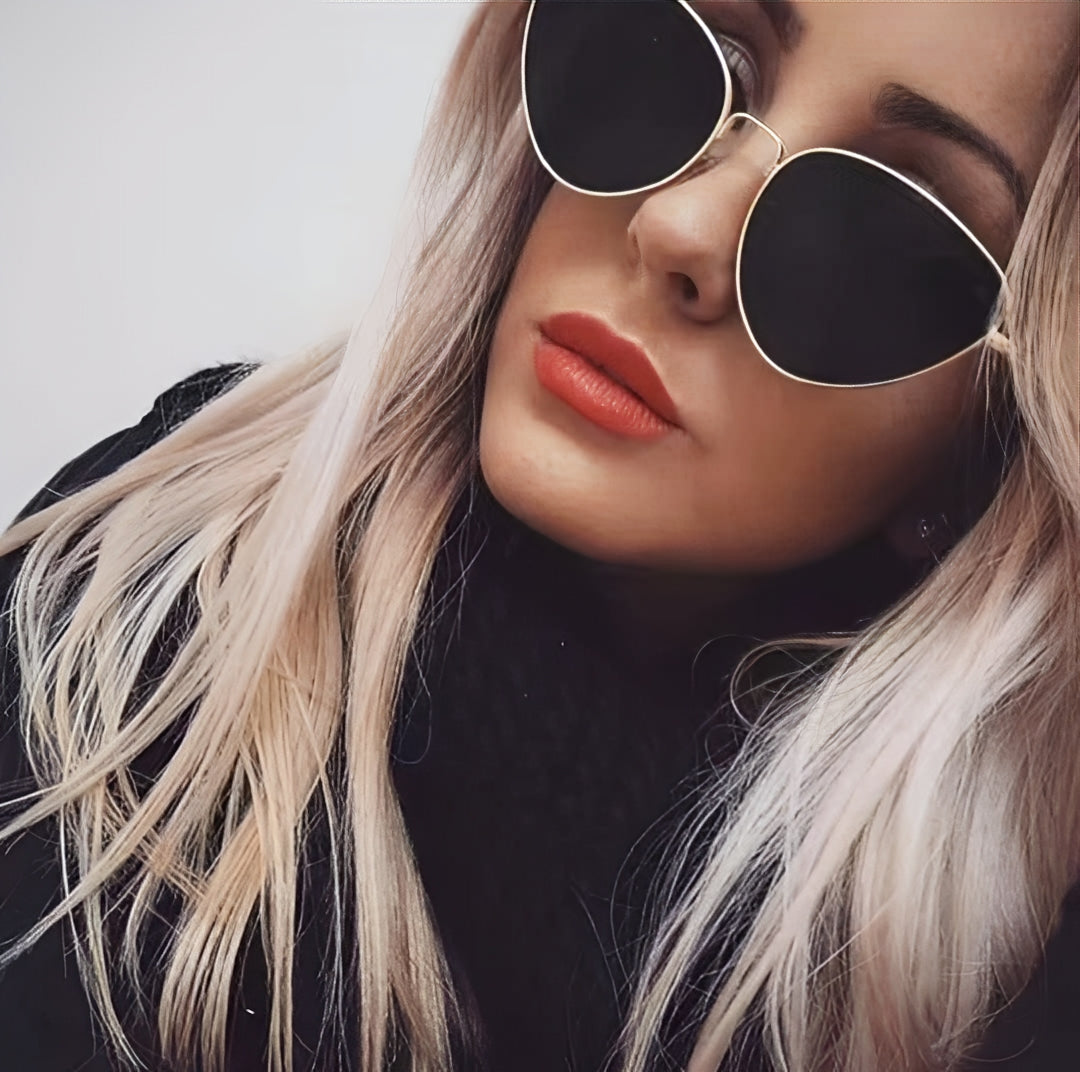 Cateye Sunglasses for Women Ladies 1950s Retro Vintage Slim Cat Eye Trending Fashion Glasses