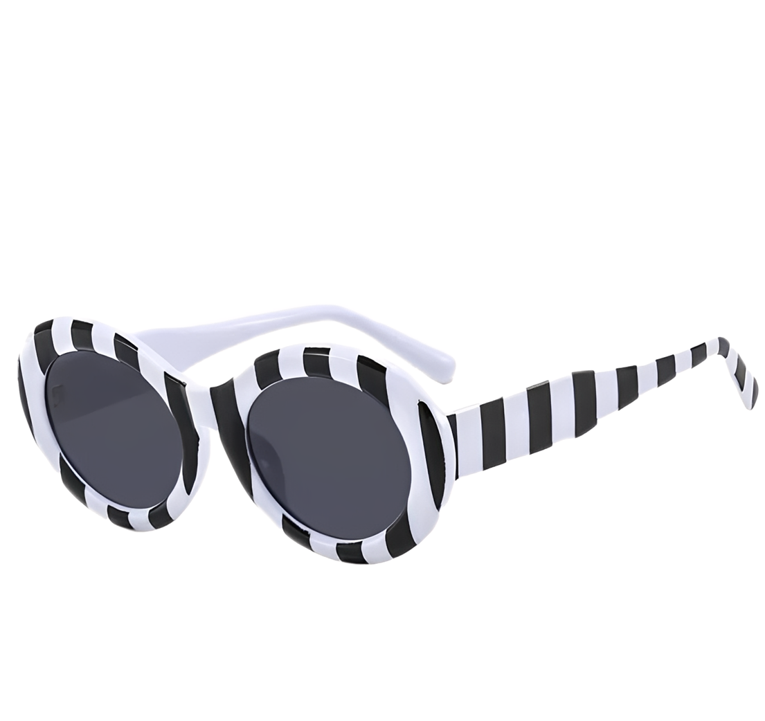 Oversized Oval Multicoloured Zebra Sunglasses for Women Man Retro Fashion Designer Inspired Clout Style Eyewear