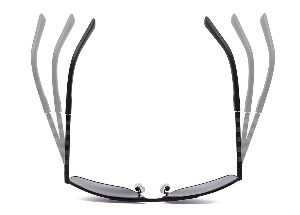 Gunmetal Silver Frame Gradient Greyish Blue Lens Sunglasses Mens, Double Bridge, Celeb Inspired, Lightweight Alloy Metal, Lightly Tinted Dark to Light