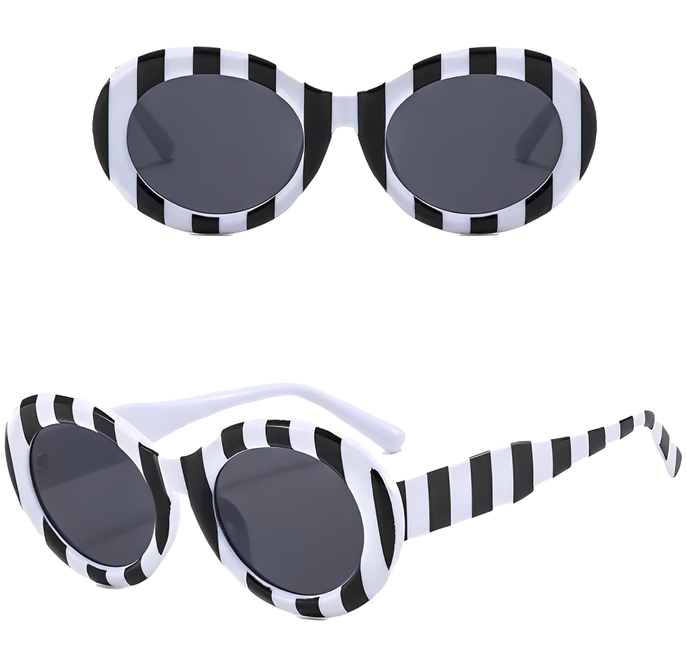 Oversized Oval Multicoloured Zebra Sunglasses for Women Man Retro Fashion Designer Inspired Clout Style Eyewear