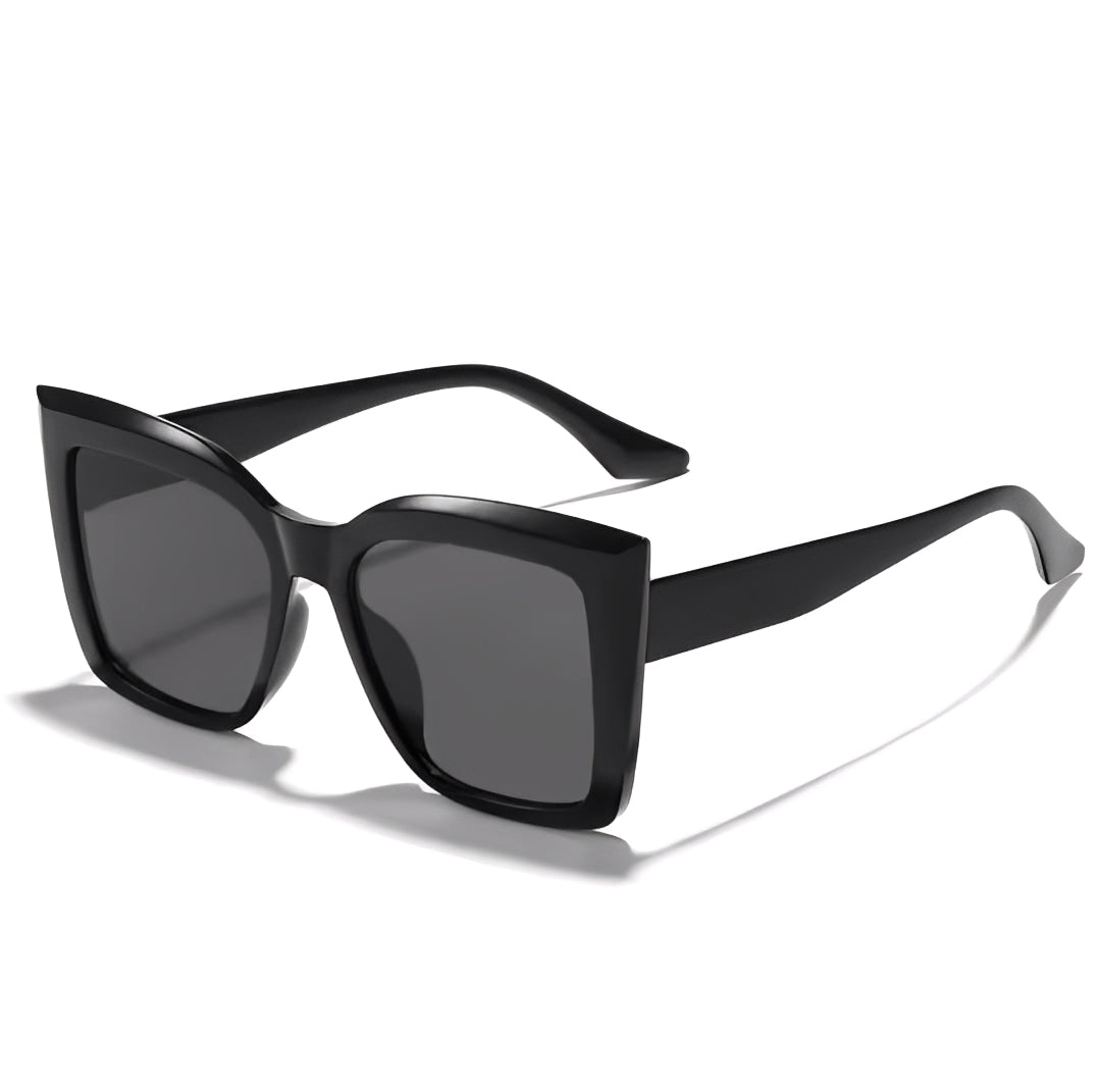 All Black Funeral Oversized Retro Vintage Cat Eye Celeb Style Sunglasses for Women Wide Frame, UK 2025 Fashion Catwalk Designer Styling
